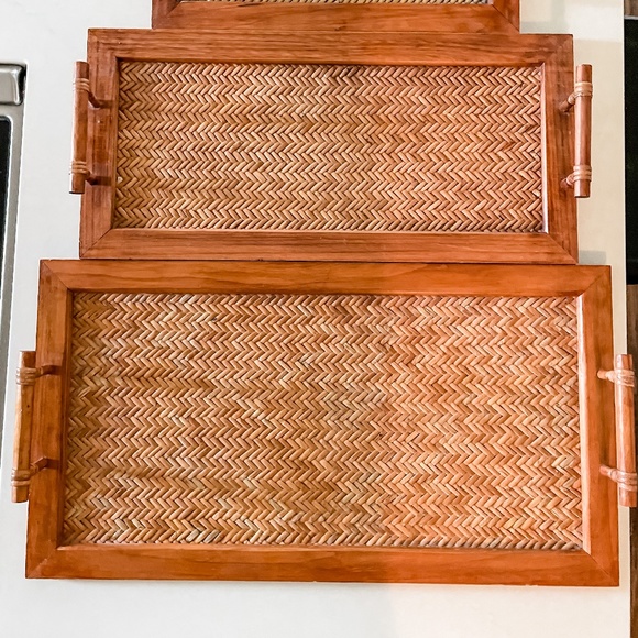 Large size Wooden Herringbone Serving Tray - Picture 2 of 5